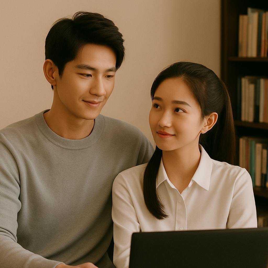Romantic campus Chinese drama Love O2O couple bonding over gaming and love