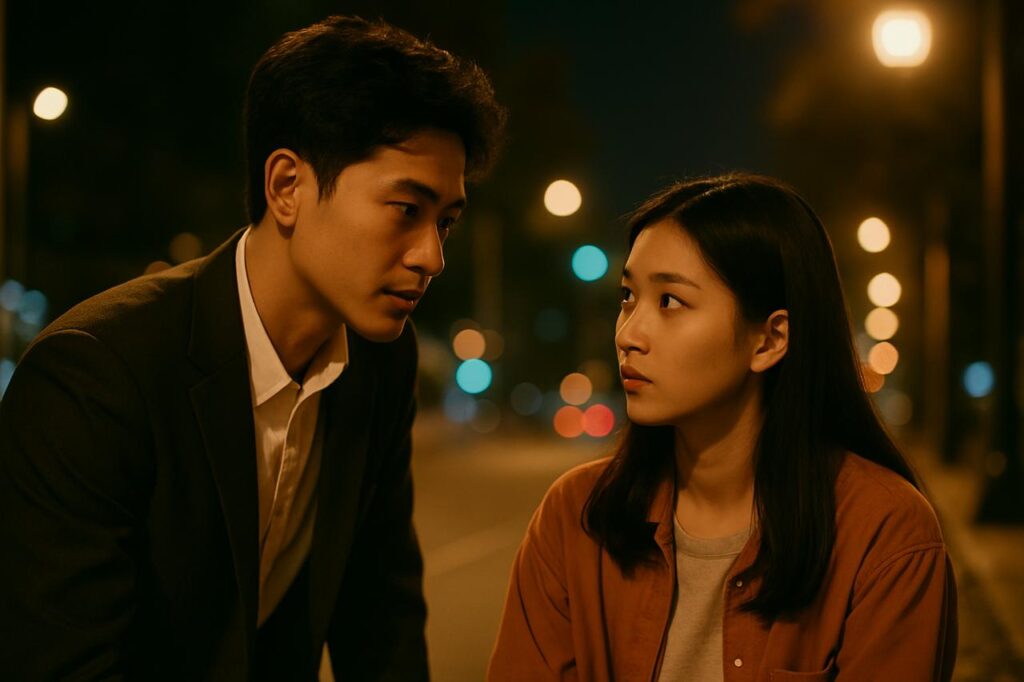 Thriller C-Drama pair in mysterious night setting
